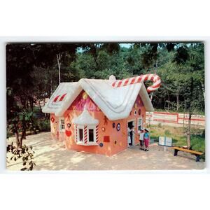 Storyland Village Gingerbread House 1950's Postcard Neptune New Jersey Chrome